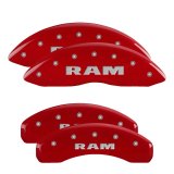 MGP 4 Caliper Covers Engraved Front & Rear RAM Red finish silver ch thumbnail 2