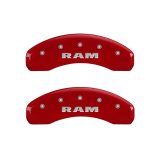 MGP 4 Caliper Covers Engraved Front & Rear RAM Red finish silver ch thumbnail 6