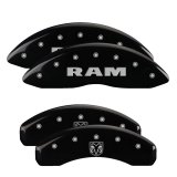 MGP 4 Caliper Covers Engraved Front RAM Engraved Rear RAMHEAD Black finish silver ch thumbnail 3