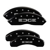 MGP 4 Caliper Covers Engraved Front & Rear Edge Black finish silver ch thumbnail 3