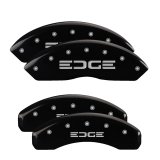 MGP 4 Caliper Covers Engraved Front & Rear Edge Black finish silver ch thumbnail 5
