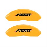 MGP 4 Caliper Covers Engraved Front & Rear No bolts/Sport Yellow finish black ch thumbnail 1