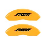 MGP 4 Caliper Covers Engraved Front & Rear No bolts/Sport Yellow finish black ch thumbnail 4