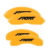 MGP 4 Caliper Covers Engraved Front & Rear No bolts/Sport Yellow finish black ch thumbnail 5