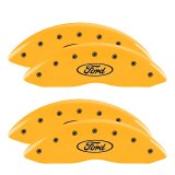 MGP 4 Caliper Covers Engraved Front & Rear No bolts/Sport Yellow finish black ch thumbnail 6