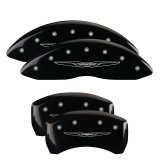 MGP 4 Caliper Covers Engraved Front & Rear Style 2/Chrysler Wing Black finish silver ch thumbnail 1