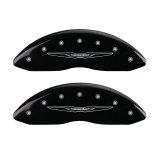 MGP 4 Caliper Covers Engraved Front & Rear Style 2/Chrysler Wing Black finish silver ch thumbnail 4