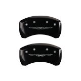 MGP 4 Caliper Covers Engraved Front & Rear Style 2/Chrysler Wing Black finish silver ch thumbnail 7