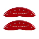 MGP 4 Caliper Covers Engraved Front & Rear Block/Challenger Red finish silver ch thumbnail 4