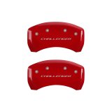 MGP 4 Caliper Covers Engraved Front & Rear Block/Challenger Red finish silver ch thumbnail 6