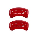 MGP 4 Caliper Covers Engraved Front & Rear With stripes/Charger Red finish silver ch thumbnail 6
