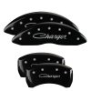 MGP 4 Caliper Covers Engraved Front & Rear Cursive/Charger Black finish silver ch thumbnail 5