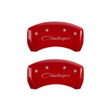 MGP 4 Caliper Covers Engraved Front & Rear Cursive/Challenger Red finish silver ch thumbnail 7
