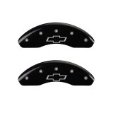 MGP Front set 2 Caliper Covers Engraved Front Bowtie Black finish silver ch thumbnail 1