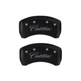 MGP 4 Caliper Covers Engraved Front & Rear Cursive/Cadillac Red finish silver ch thumbnail 7