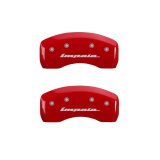 MGP 4 Caliper Covers Engraved Front & Rear Impala Red finish silver ch thumbnail 6