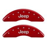 MGP 4 Caliper Covers Engraved Front & Rear JEEP Red finish silver ch thumbnail 4