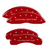 MGP 4 Caliper Covers Engraved Front & Rear C7/Corvette Red finish silver ch thumbnail 3