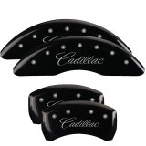 MGP 4 Caliper Covers Engraved Front & Rear Cursive/Cadillac Black finish silver ch thumbnail 4