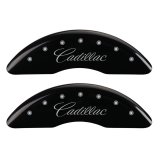 MGP 4 Caliper Covers Engraved Front & Rear Cursive/Cadillac Black finish silver ch thumbnail 7