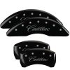 MGP 4 Caliper Covers Engraved Front & Rear Cursive/Cadillac Black finish silver ch thumbnail 8