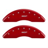 MGP 4 Caliper Covers Engraved Front & Rear MGP Red finish silver ch thumbnail 1