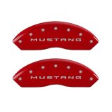 MGP 4 Caliper Covers Engraved Front 2015/Mustang Engraved Rear 2015/Bar & Pony Red finish silver ch thumbnail 1