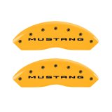 MGP 4 Caliper Covers Engraved Front 2015/Mustang Engraved Rear 2015/Bar & Pony ylw finish black ch thumbnail 2