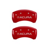 MGP 4 Caliper Covers Engraved Front & Rear Acura Red finish silver ch thumbnail 7