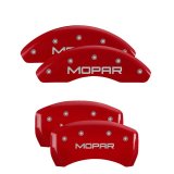 MGP 4 Caliper Covers Engraved Front & Rear MOPAR Red finish silver ch thumbnail 3