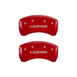 MGP 4 Caliper Covers Engraved Front & Rear MOPAR Red finish silver ch thumbnail 9