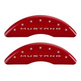 MGP 4 Caliper Covers Engraved Front 2015/Mustang Engraved Rear 2015/GT Red finish silver ch thumbnail 4