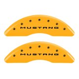 MGP 4 Caliper Covers Engraved Front 2015/Mustang Engraved Rear 2015/GT Yellow finish black ch thumbnail 2