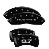 MGP 4 Caliper Covers Engraved Front 2015/Mustang Engraved Rear 2015/GT Yellow finish black ch thumbnail 3