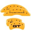 MGP 4 Caliper Covers Engraved Front 2015/Mustang Engraved Rear 2015/GT Yellow finish black ch thumbnail 5
