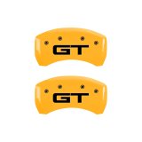 MGP 4 Caliper Covers Engraved Front 2015/Mustang Engraved Rear 2015/GT Yellow finish black ch thumbnail 7