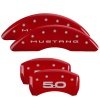 MGP 4 Caliper Covers Engraved Front 2015/Mustang Engraved Rear 2015/50 Red finish silver ch thumbnail 5