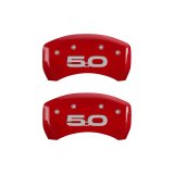 MGP 4 Caliper Covers Engraved Front 2015/Mustang Engraved Rear 2015/50 Red finish silver ch thumbnail 7