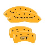 MGP 4 Caliper Covers Engraved Front 2015/Mustang Engraved Rear 2015/GT Red finish silver ch thumbnail 3