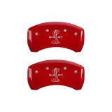 MGP Rear set 2 Caliper Covers Engraved Rear Tiffany Snake Red finish silver ch thumbnail 5