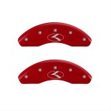 MGP 4 Caliper Covers Engraved Front & Rear Circle K/Kia Red finish silver ch thumbnail 1