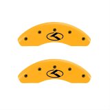 MGP 4 Caliper Covers Engraved Front & Rear Circle K/Kia Yellow finish black ch thumbnail 1