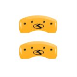 MGP 4 Caliper Covers Engraved Front & Rear Circle K/Kia Yellow finish black ch thumbnail 2