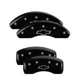 MGP 4 Caliper Covers Engraved Front & Rear Bowtie Black finish silver ch thumbnail 3