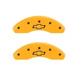 MGP 4 Caliper Covers Engraved Front & Rear Bowtie Yellow finish black ch thumbnail 1
