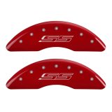 MGP 4 Caliper Covers Engraved Front & Rear Gen 5/SS Red finish silver ch thumbnail 1