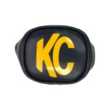 KC HiLiTES 3in. Rectangle Soft Cover (Pair) - Black w/Yellow KC Logo thumbnail 1
