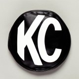 KC HiLiTES 8in. Round Soft Cover (Pair) - Black w/White KC Logo thumbnail 1