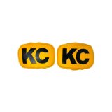 KC HiLiTES Retro 5in x 7in Rectangular Yellow Vinyl Light Cover w/ Black KC Logo (Pair) thumbnail 5