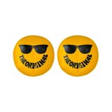 KC HiLiTES Retro 8in Round Yellow Vinyl Light Cover w/ Black KC The Original Logo (Pair) thumbnail 2